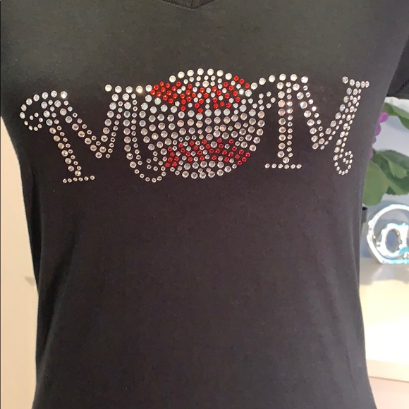 Baseball Mom Rhinestone V-Neck Tee - Picture 2 of 4